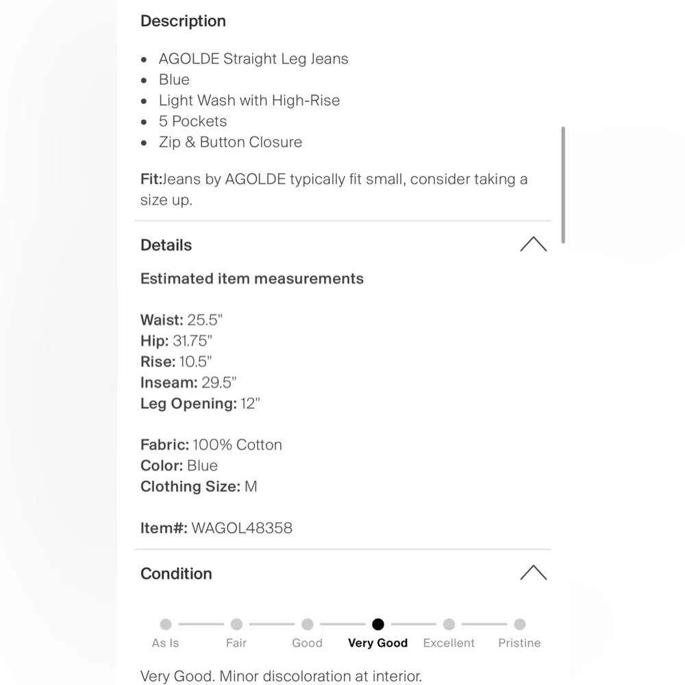 AGOLDE Cherie High Rise Straight Leg Jeans - Picture 4 of 4